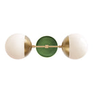 Theo 6" with Ceramic Canopy shown in Heirloom Brass with a Forest Green Swift pattern canopy