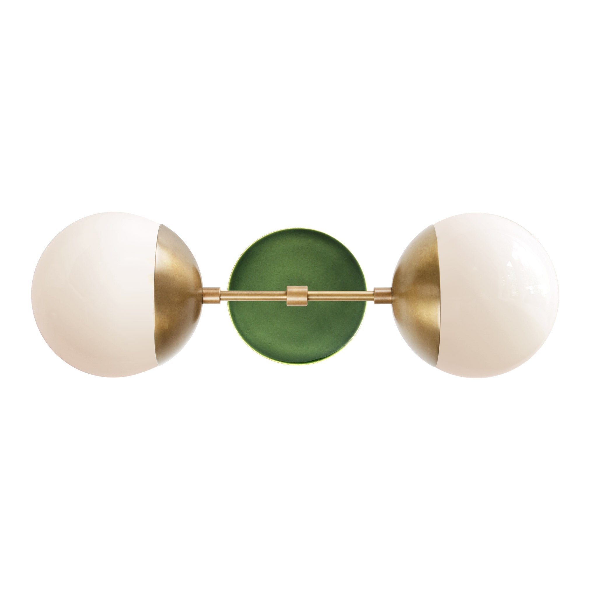 Theo 6" with Ceramic Canopy shown in Heirloom Brass with a Forest Green Swift pattern canopy