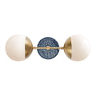 Theo 6" with Ceramic Canopy shown in Heirloom Brass with an Indigo Blue Star pattern canopy