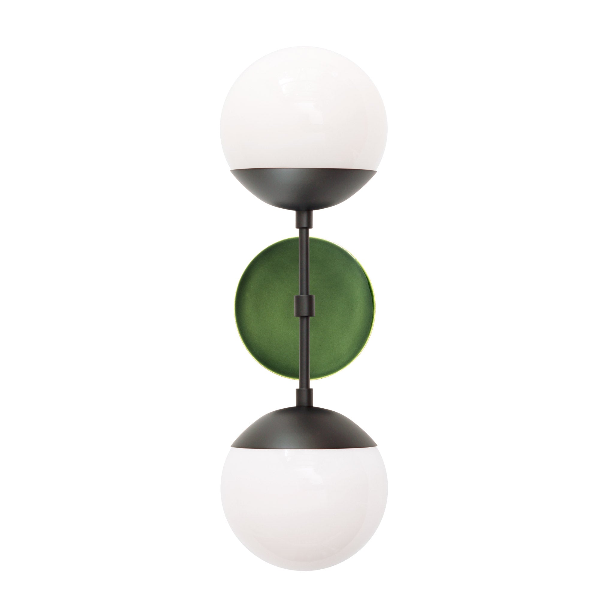 Theo 6" with Ceramic Canopy shown in Matte Black with a Forest Green Swift pattern canopy