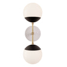 Theo shown in Matte Black with Brass and a Brownstone White Sunflower Ceramic Canopy