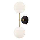 Theo shown in White with Brass and a Black Stained Wood Canopy