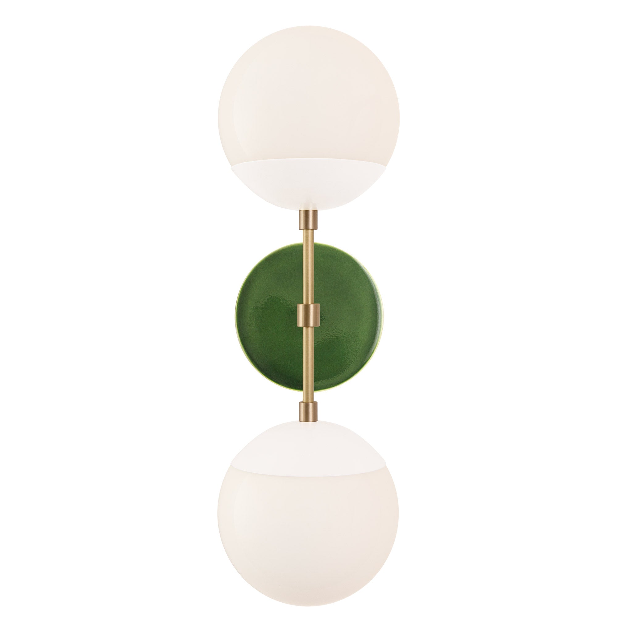 Theo shown in White with Brass and a Forest Green Swift Ceramic Canopy