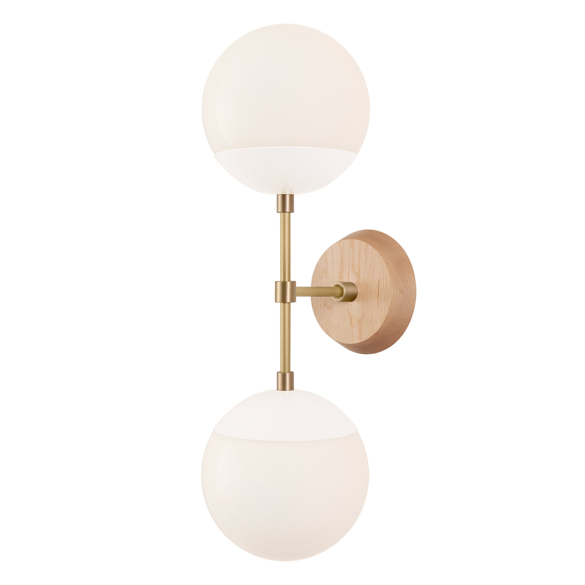 Theo shown in White with Brass and a Maple Wood Canopy