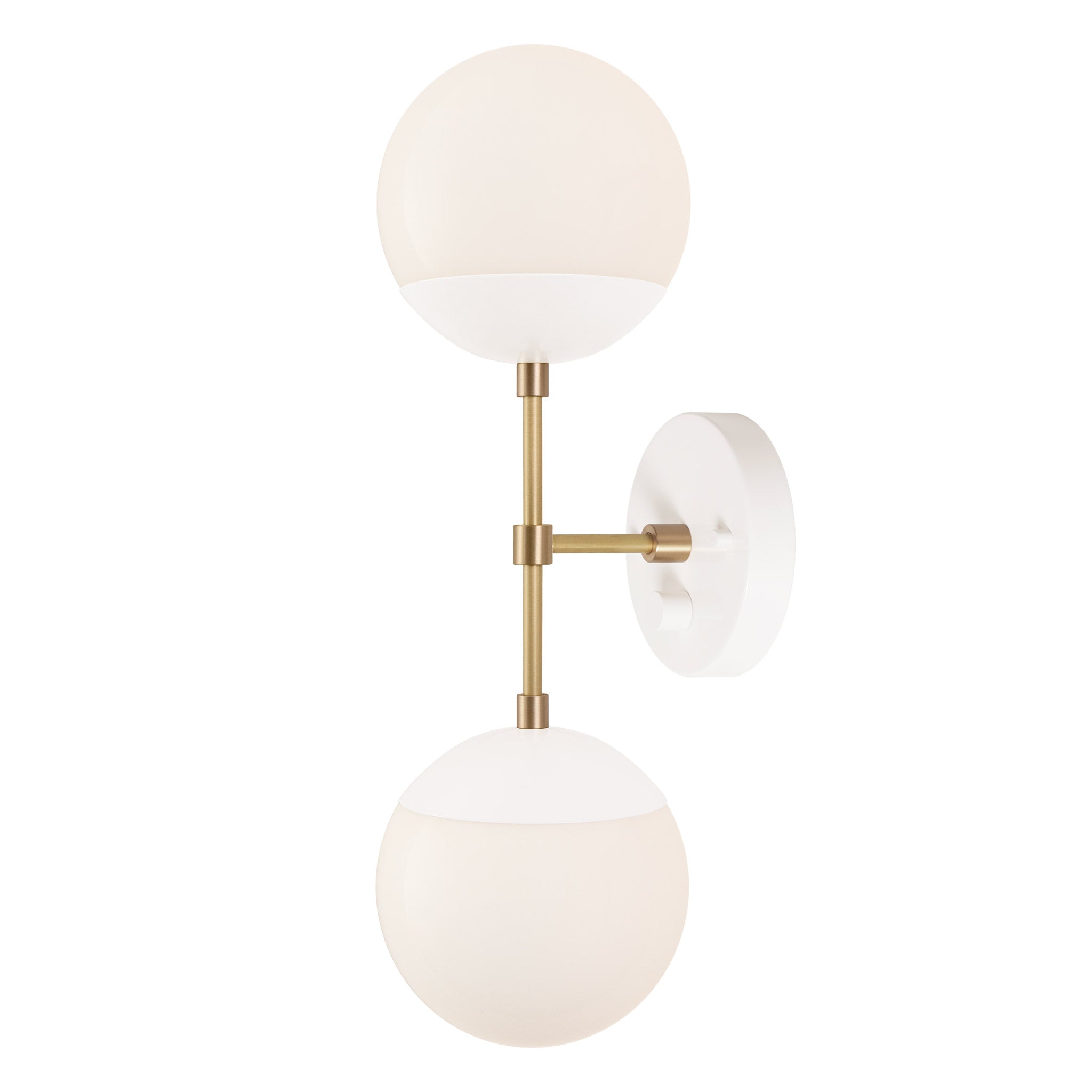 Theo shown in White and Brass with a Backplate Dimmer Switch