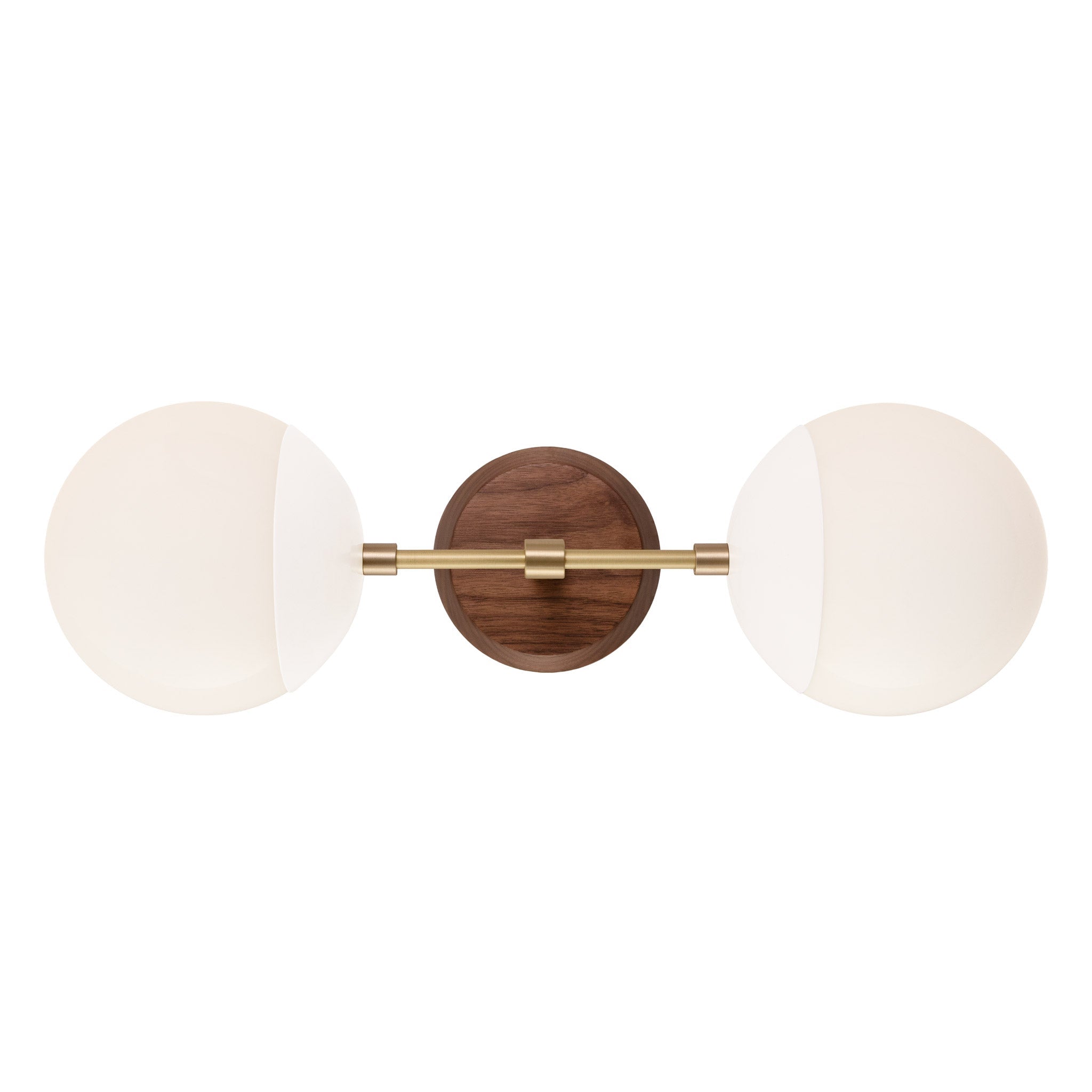 Theo shown in White with Brass and a Walnut Wood Canopy