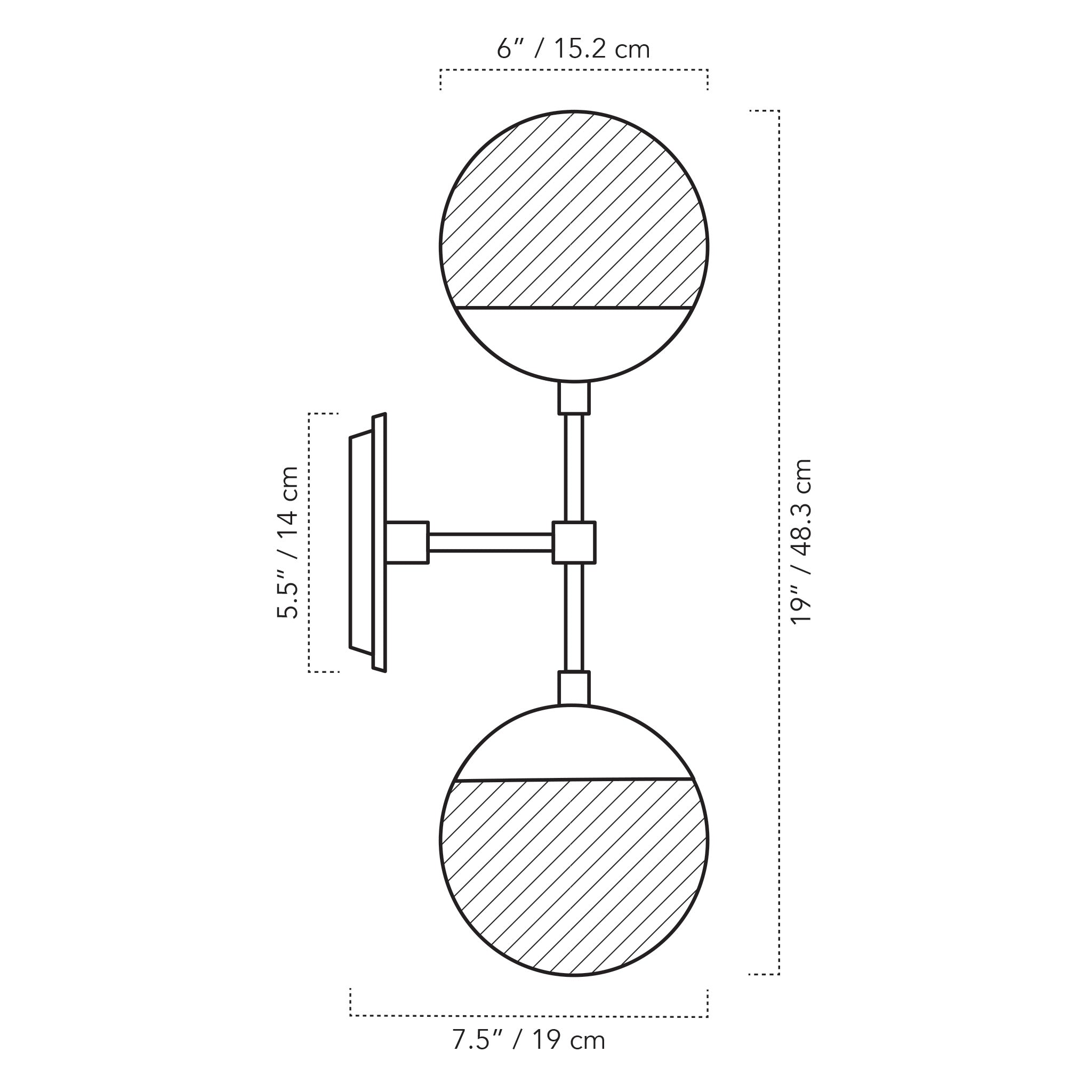 Theo with Ceramic Canopy dimensions
