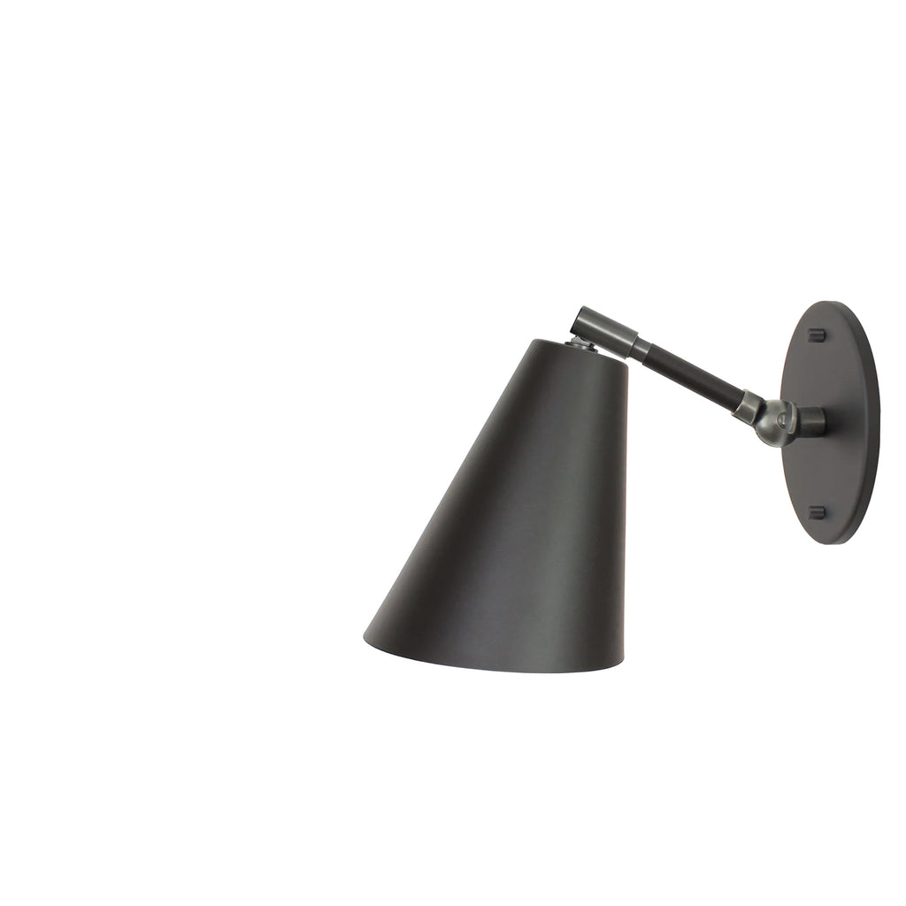 Tilt Cone Single Articulated shown in Matte Black with Graphite Patina Accents