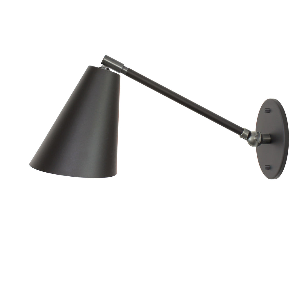 Tilt Cone Single Articulated shown in Matte Black with Graphite Patina Accents