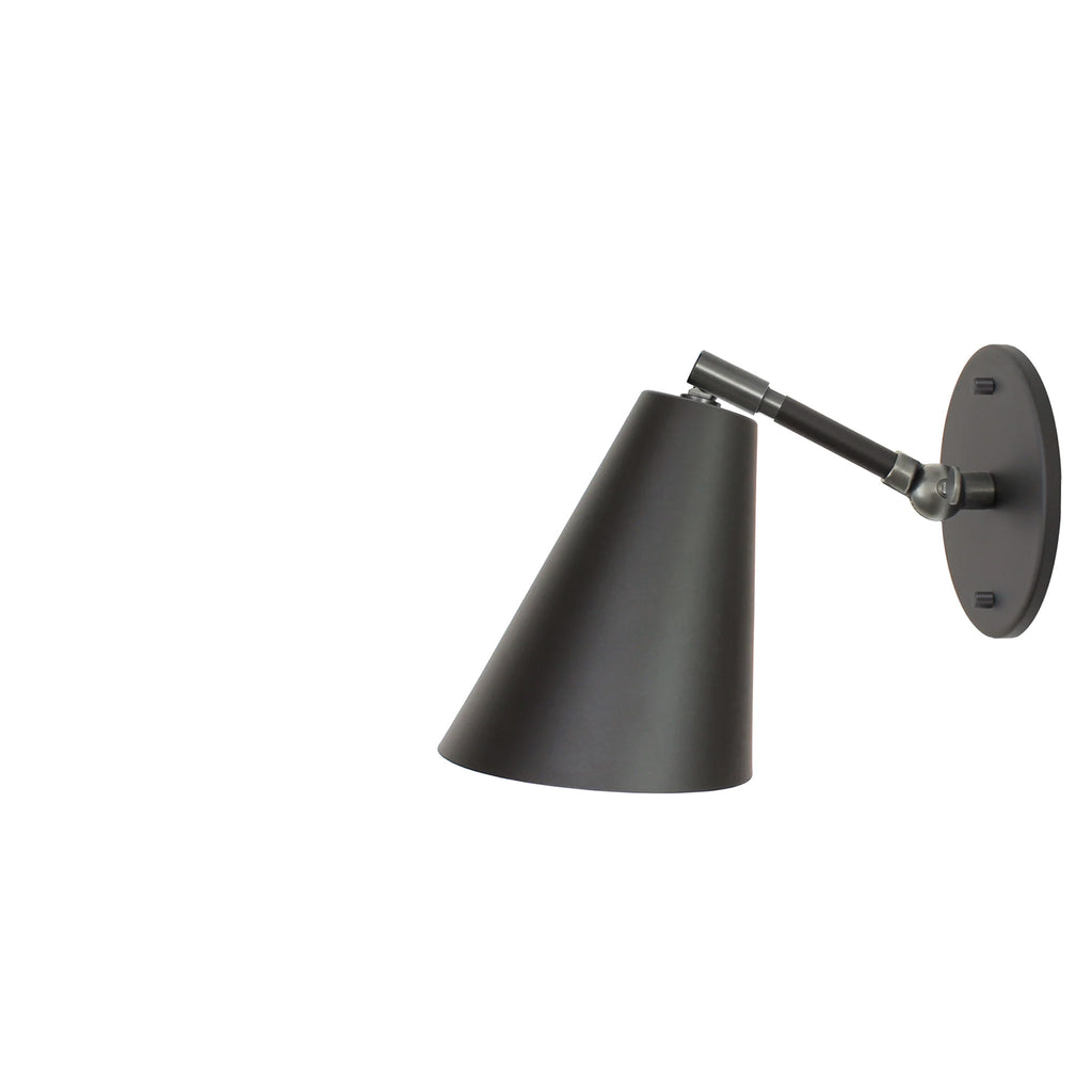 Tilt Cone Single Articulated shown in Matte Black with Graphite Patina Accents