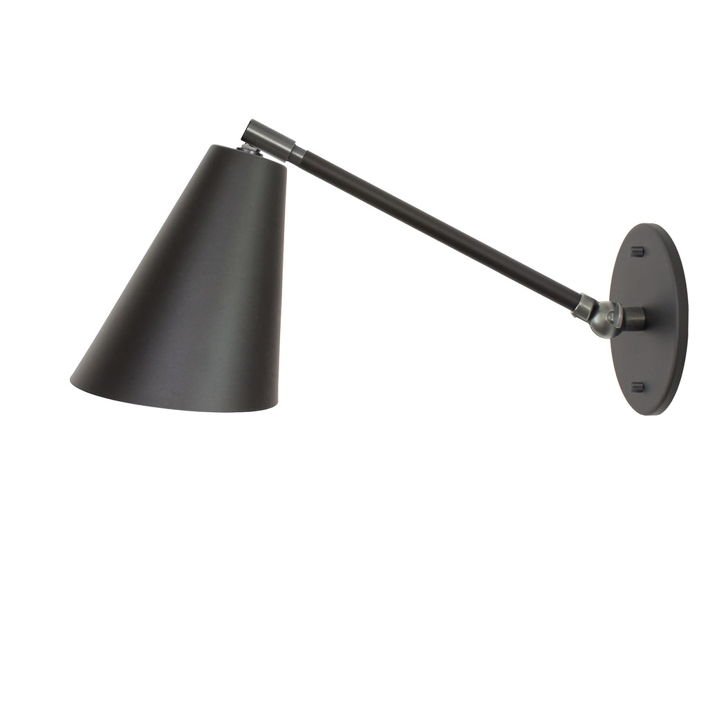 Tilt Cone Single Articulated shown in Matte Black with Graphite Patina Accents