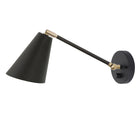 Tilt Cone Single Articulated shown in Matte Black and Brass Accents with Dimmer Switch