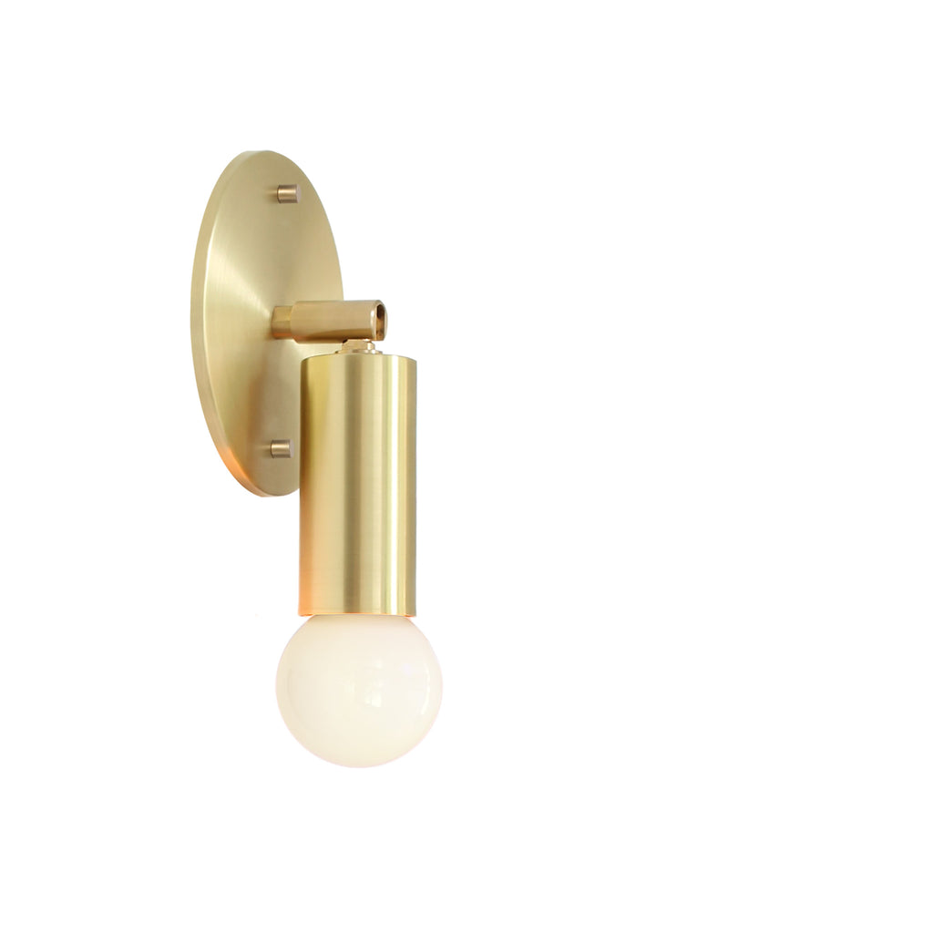 Tilt Sconce with no arm shown in Brass