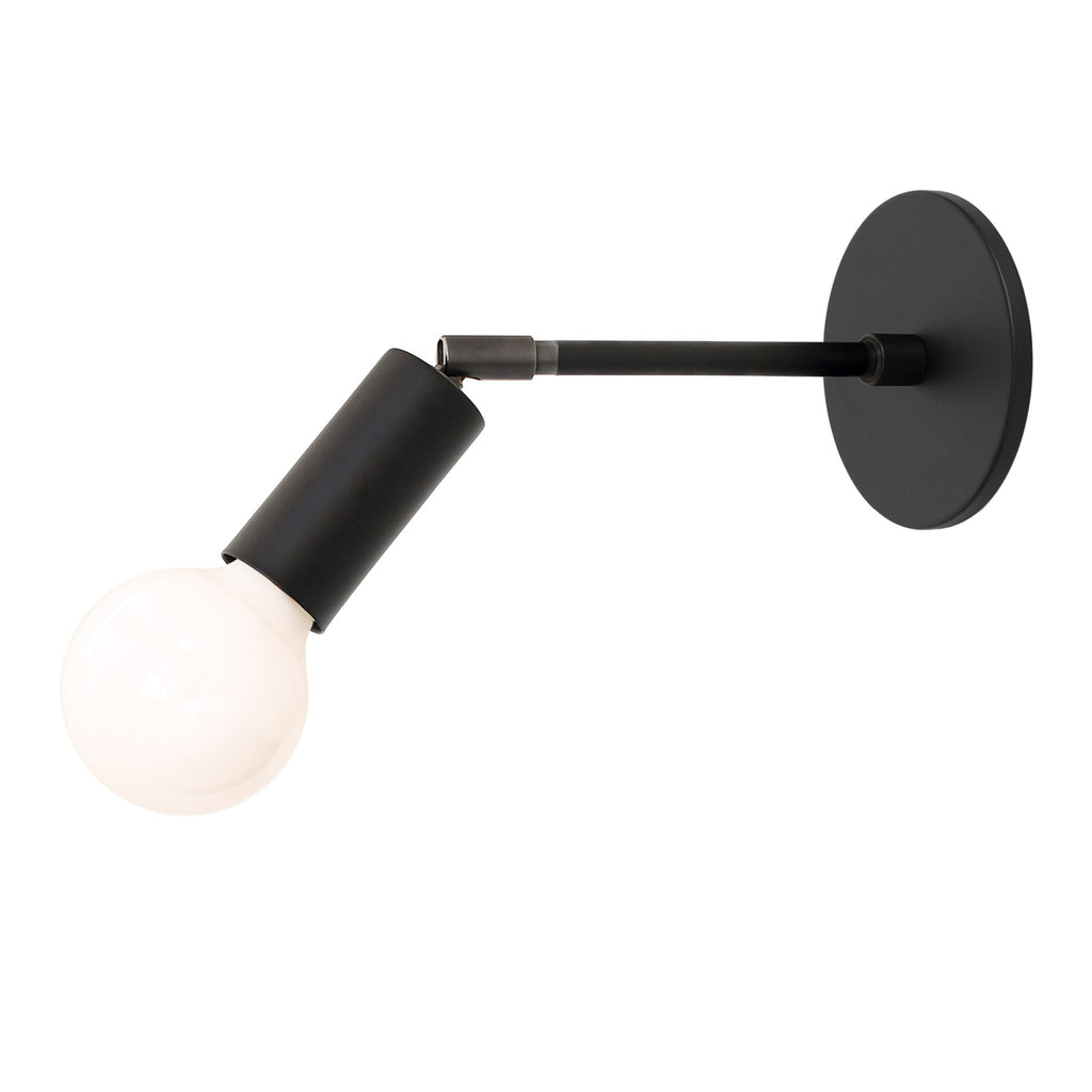 Tilt Sconce shown in Matte Black with a 6" arm