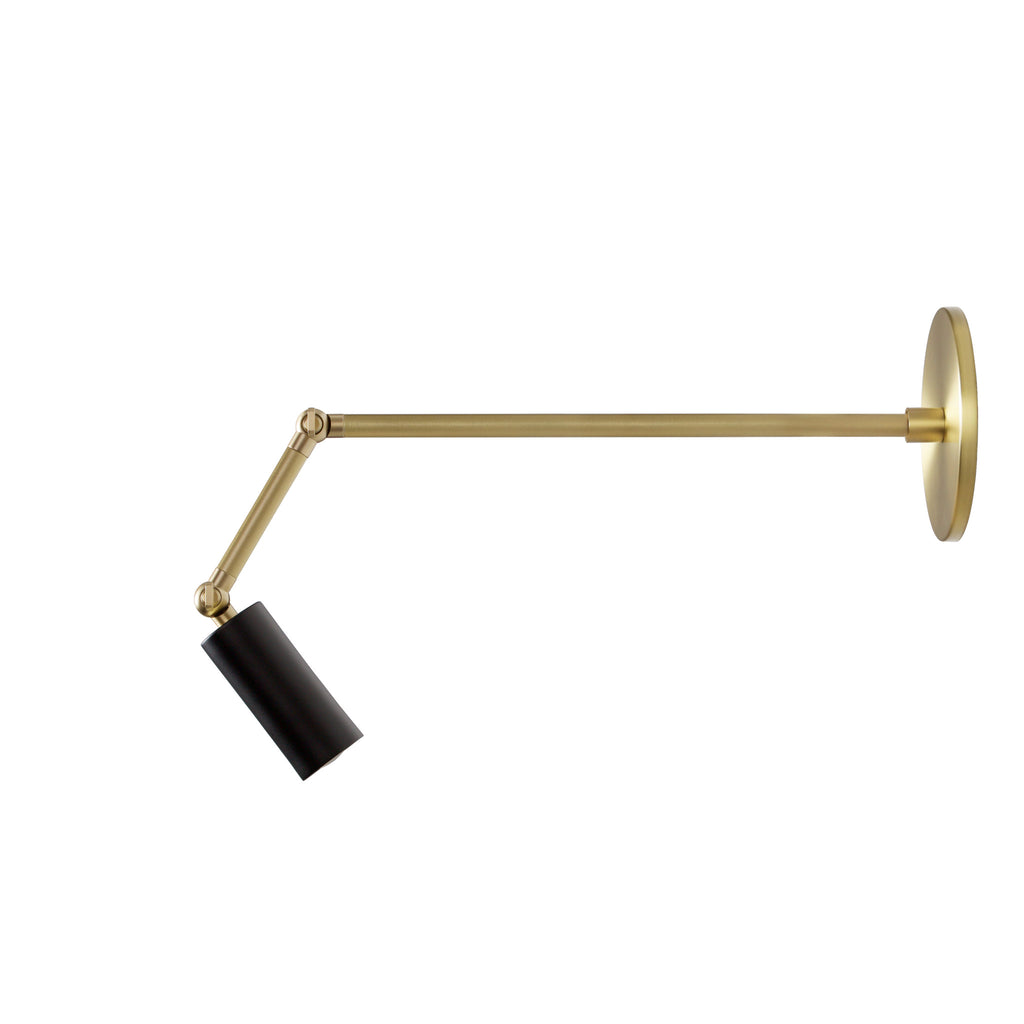 Timberline Spot Sconce shown in Matte Black and Brass