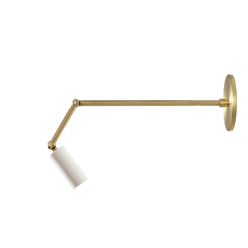 Timberline Spot Sconce shown in White and Brass