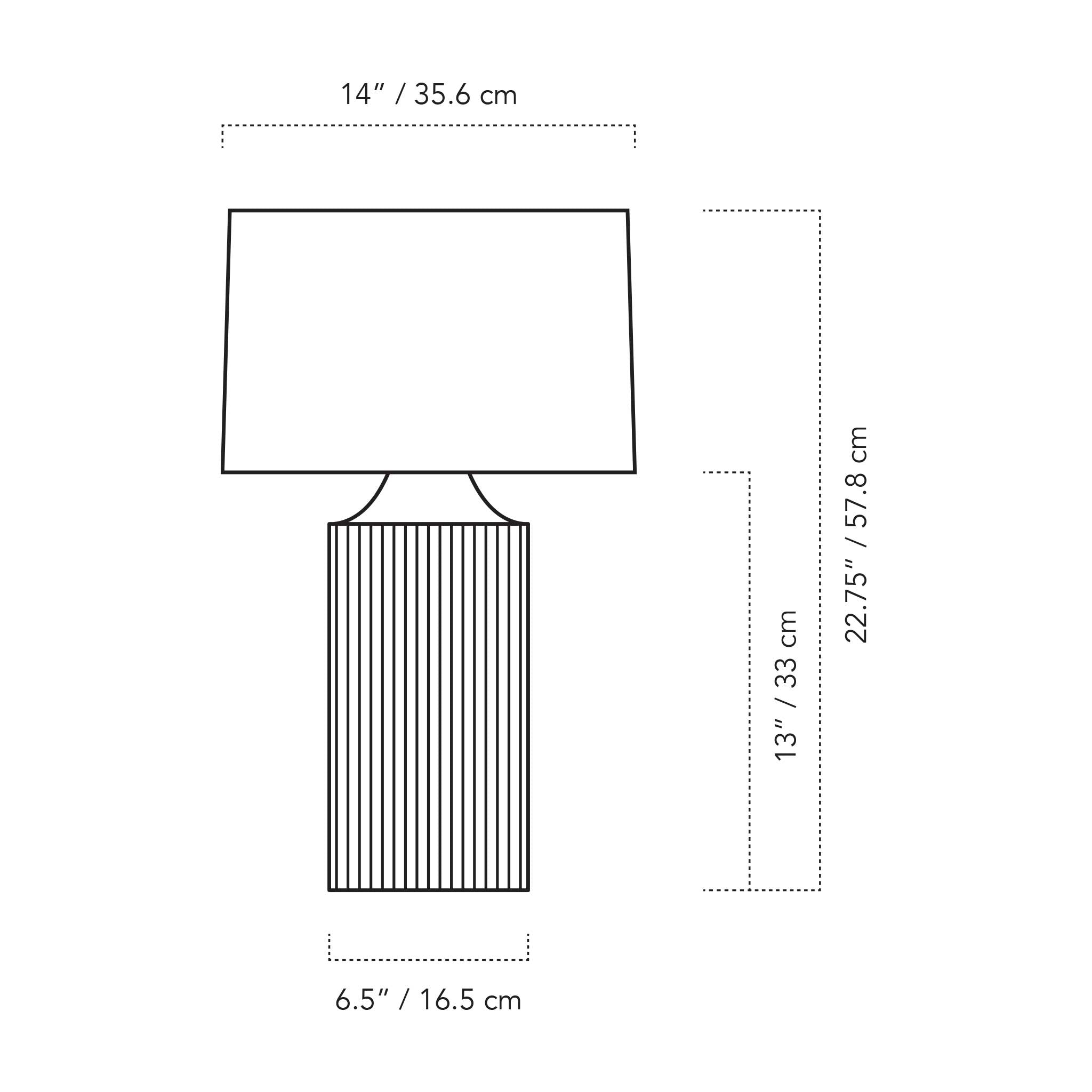 A Technical Drawing Of The Tumwater Table Lamp