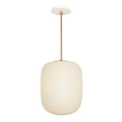 Umi Pendant shown in Brass with a Bone Ceramic Canopy