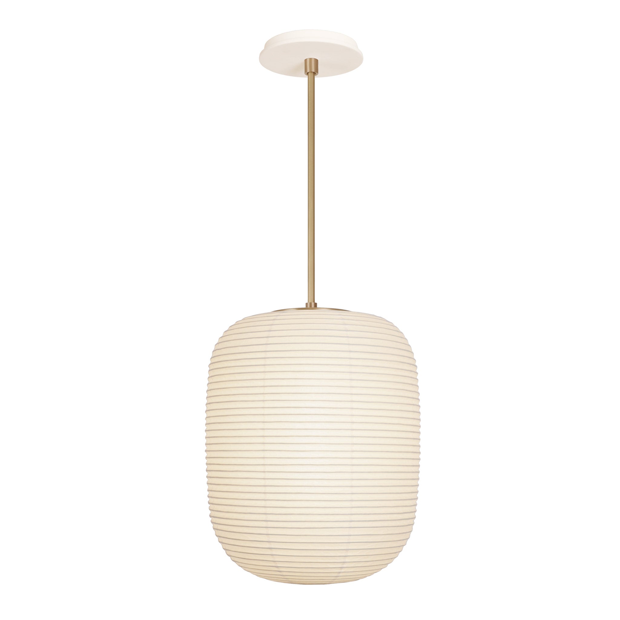 Umi Pendant shown in Brass with a Bone Ceramic Canopy