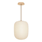 Umi Pendant shown in Heirloom Brass with a Maple Wood Canopy