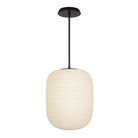 Umi Pendant shown in Matte Black with a Black Stained Wood Canopy