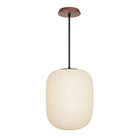 Umi Pendant shown in Matte Black with a Walnut Wood Canopy