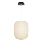 Umi Pendant shown in White with a Black Stained Wood Canopy