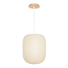 Umi Pendant shown in White with a Maple Wood Canopy