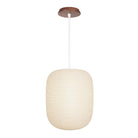 Umi Pendant shown in White with a Walnut Wood Canopy