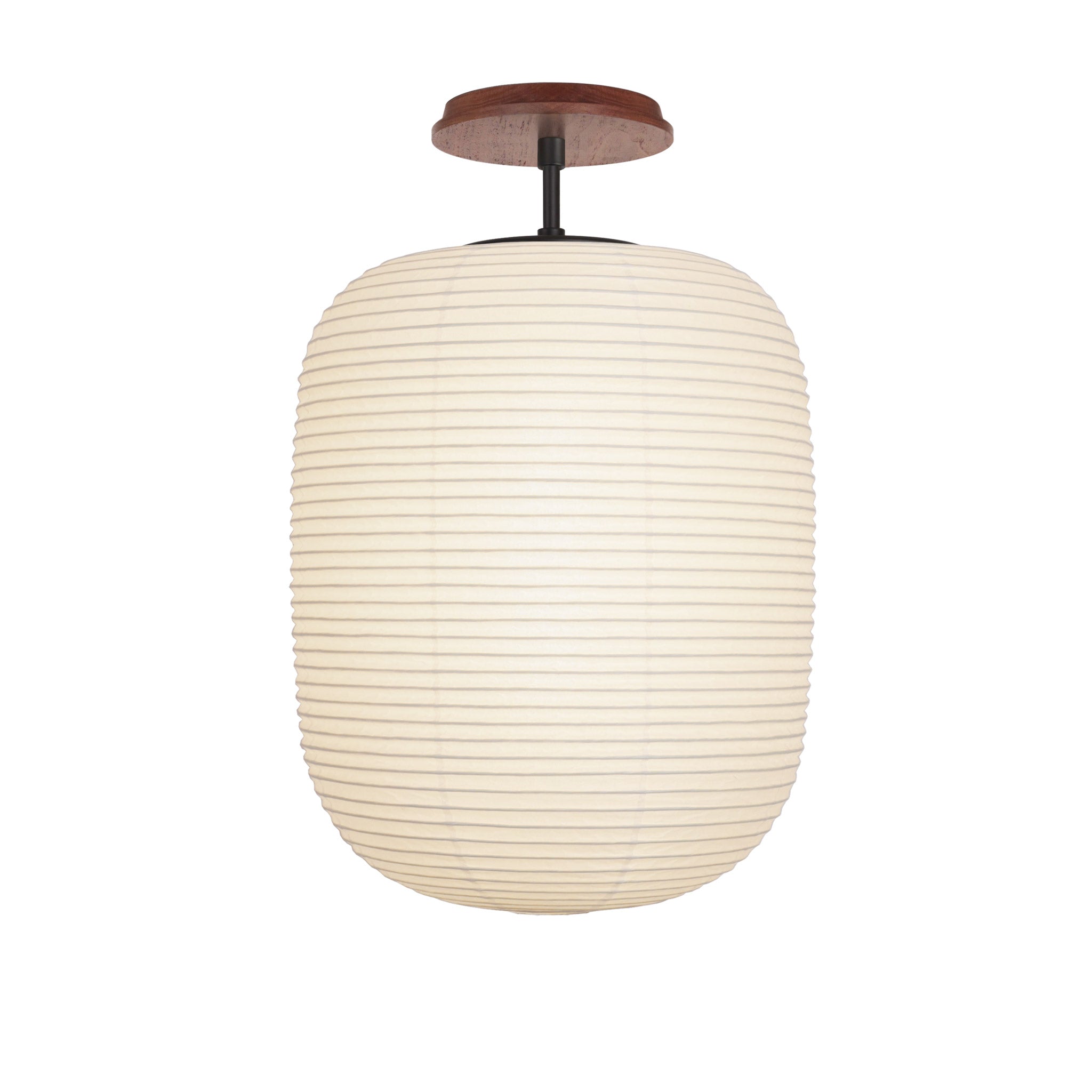 Umi Surface shown in Matte Black with a Walnut Wood Canopy