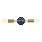 Venus with Ceramic Canopy shown in Heirloom Brass with Swift ceramic canopy pattern in Indigo Blue