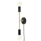 Venus Long shown in Matte Black and Brass with a Backplate Dimmer Switch and Black Cord
