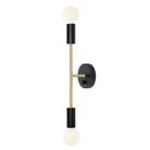 Venus Long shown in Matte Black and Brass with a Backplate Dimmer Switch