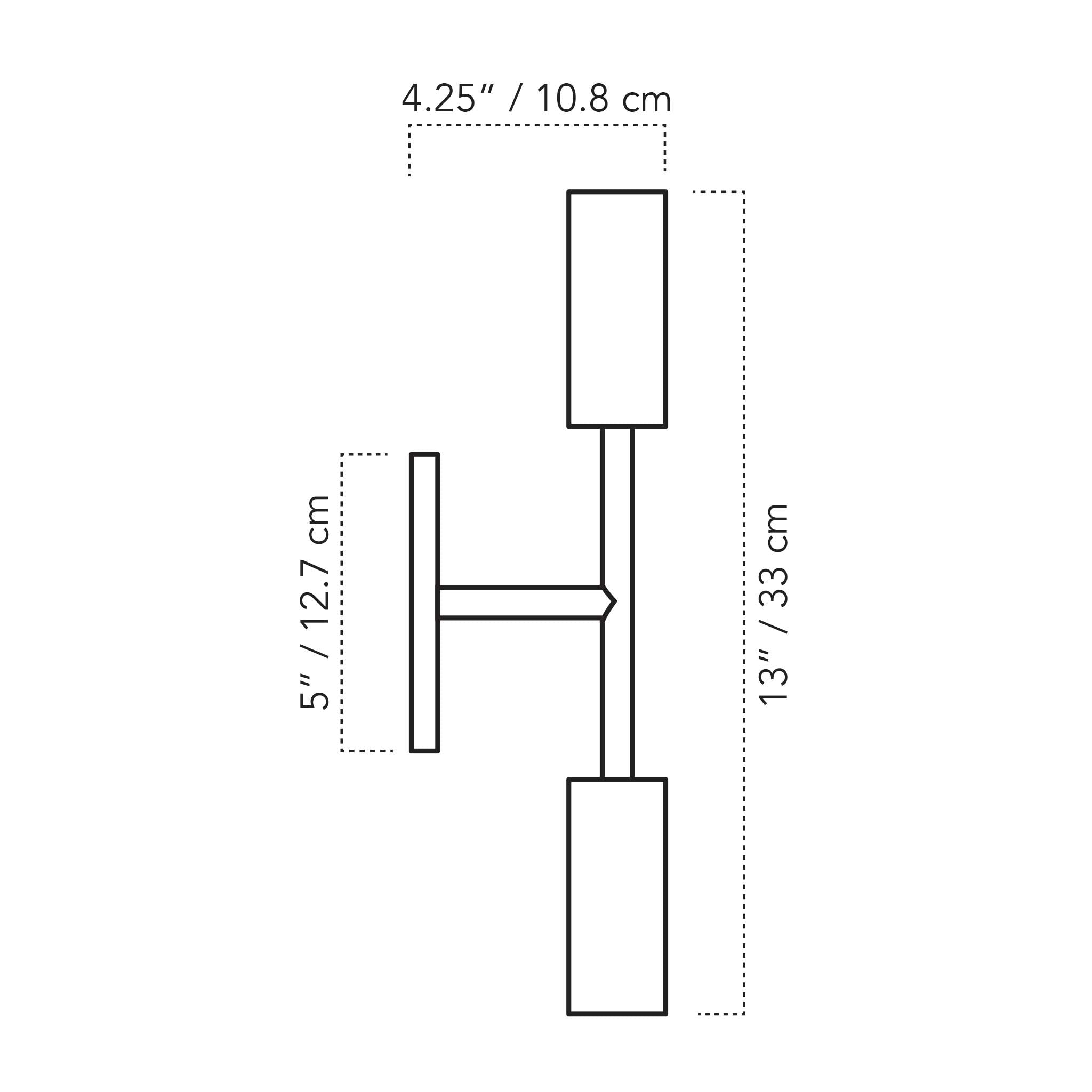 A Technical Drawing Of The Venus Mini Wall Sconce