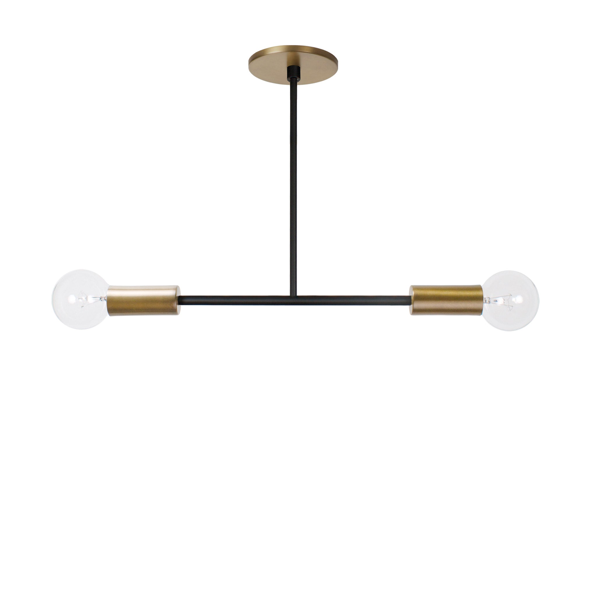 Venus Pendant shown in Heirloom Brass with Matte Black Accents