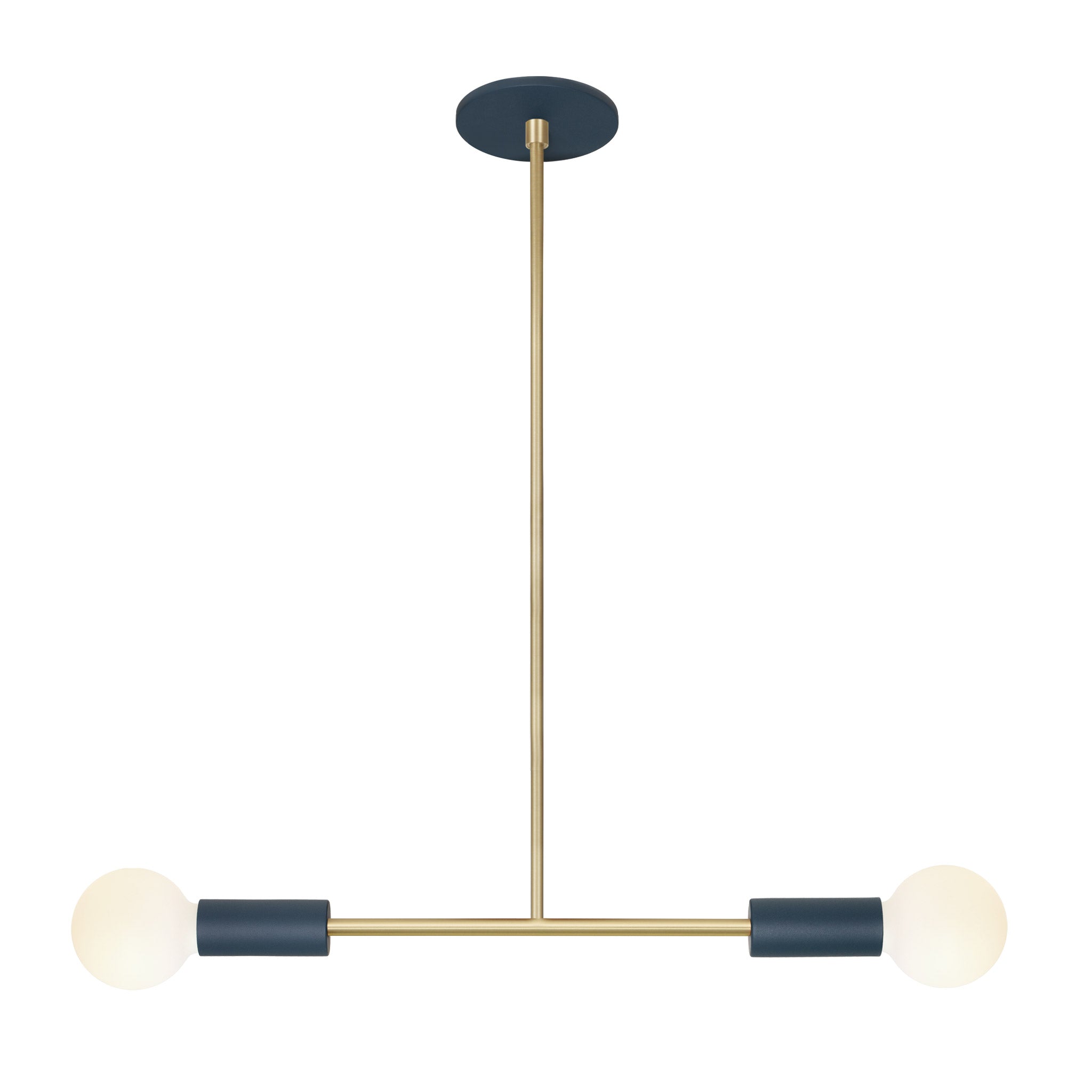 Venus Pendant shown in Ocean Blue with Brass Accents