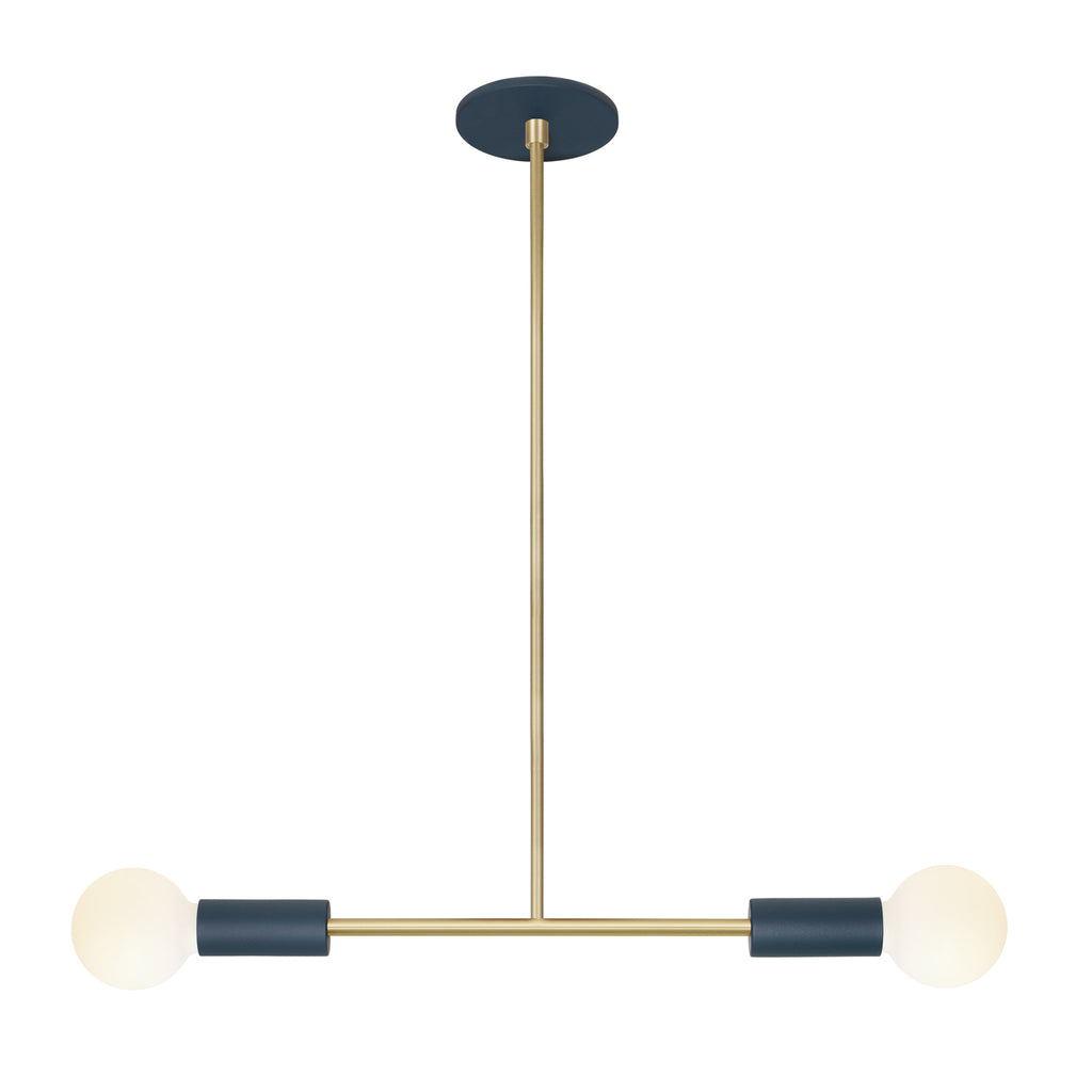 Venus Pendant shown in Ocean Blue with Brass Accents