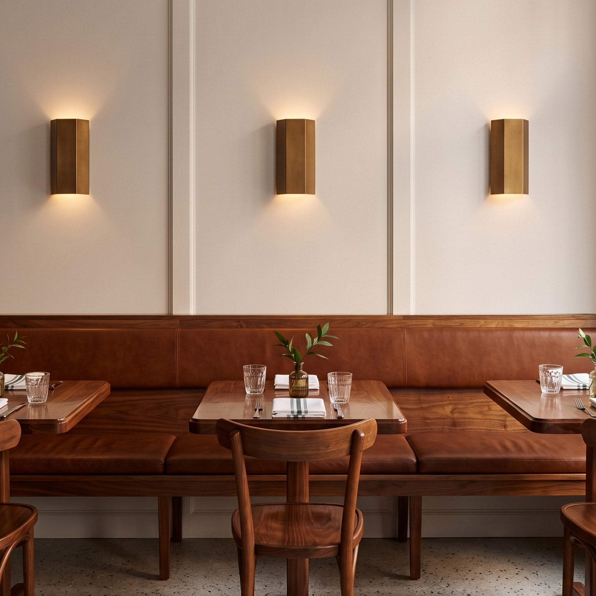 Viviane ADA Sconces shown in Heirloom Brass