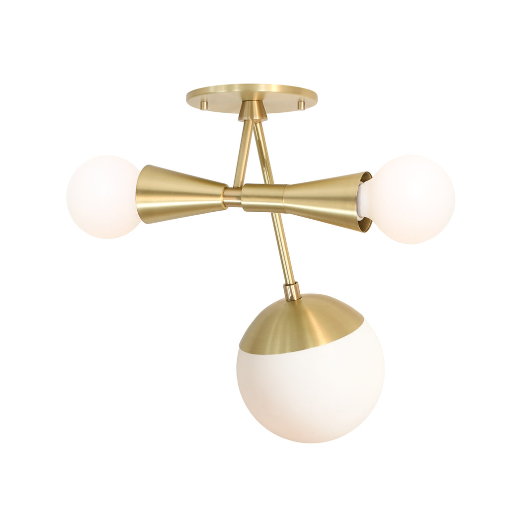 Voyage shown in Brass with Opal glass shades