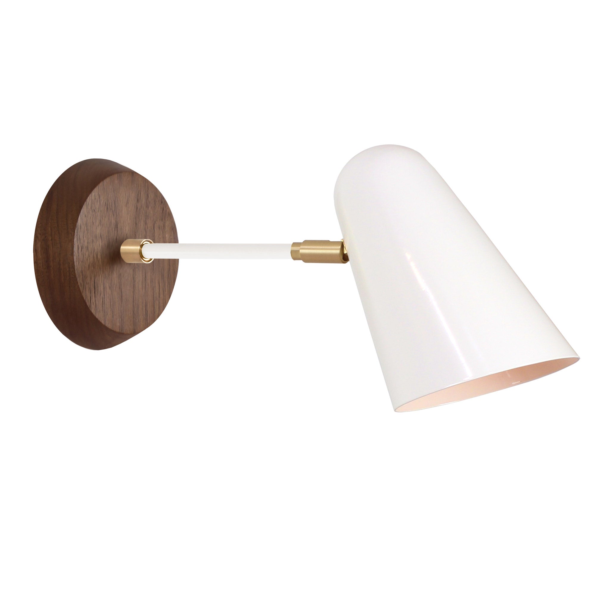 Wildwood shown in White with Brass Accents and a Walnut Wood Canopy