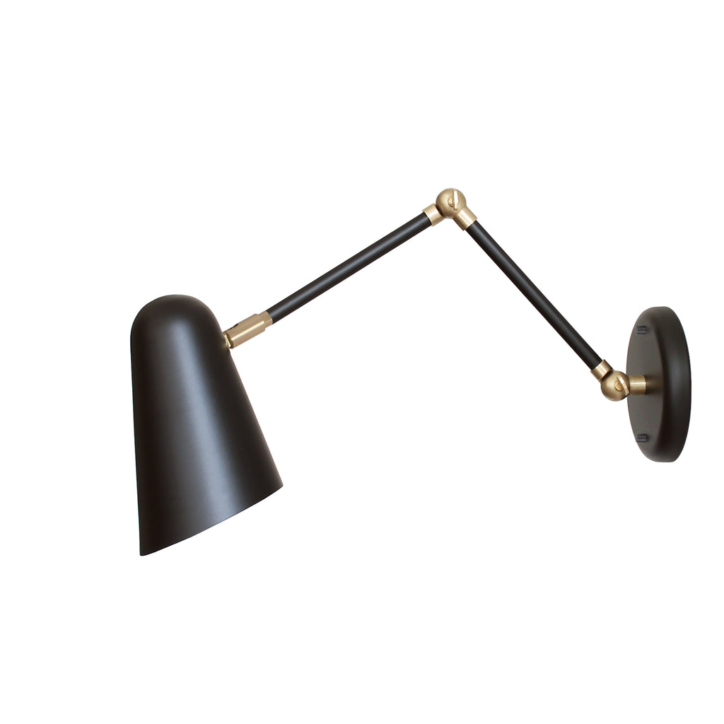 Wildwood Double Articulated shown in Matte Black with Brass Accents