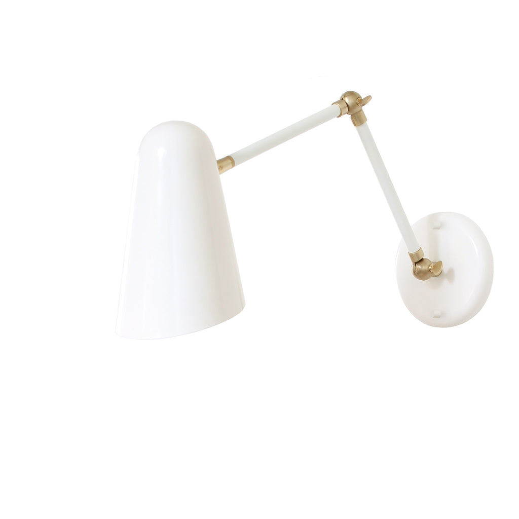 Wildwood Double Articulated shown in White with Brass Accents