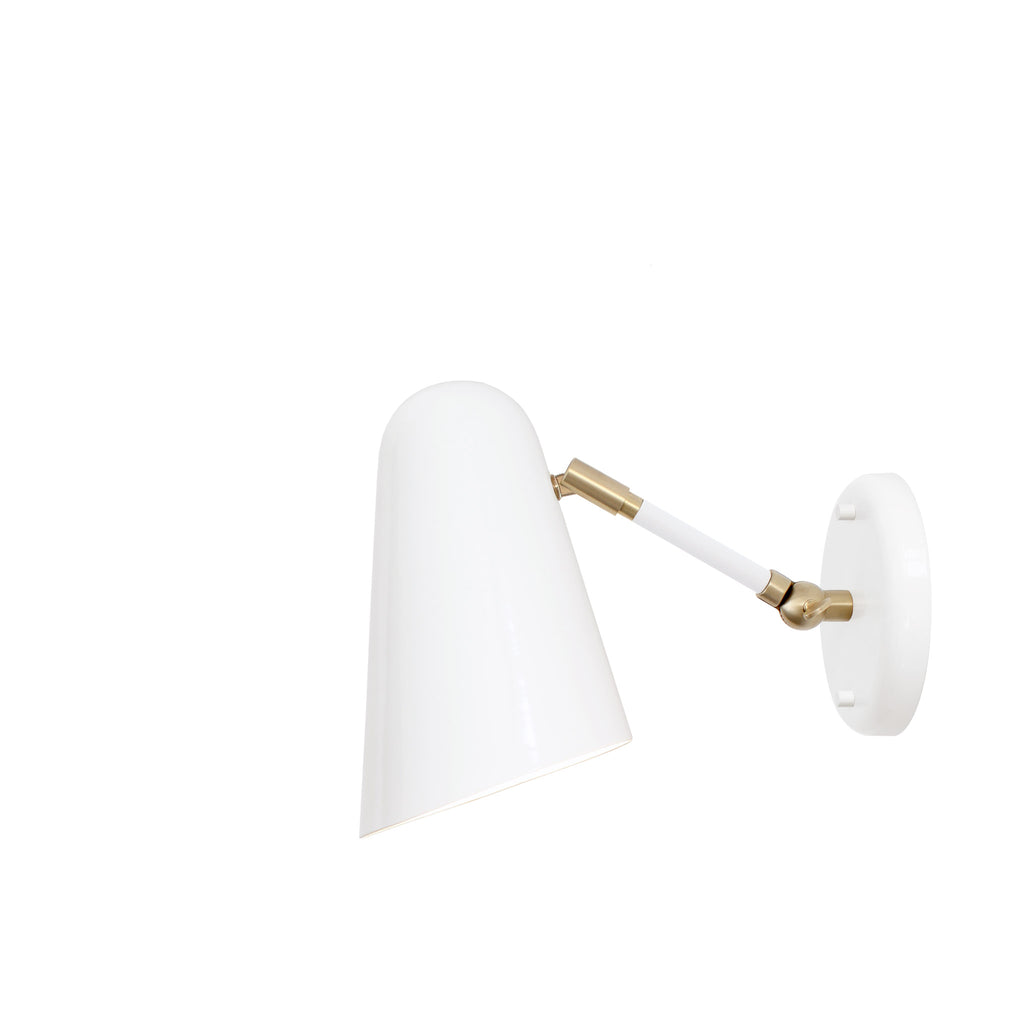 Wildwood Single Articulated shown in White with Brass Accents