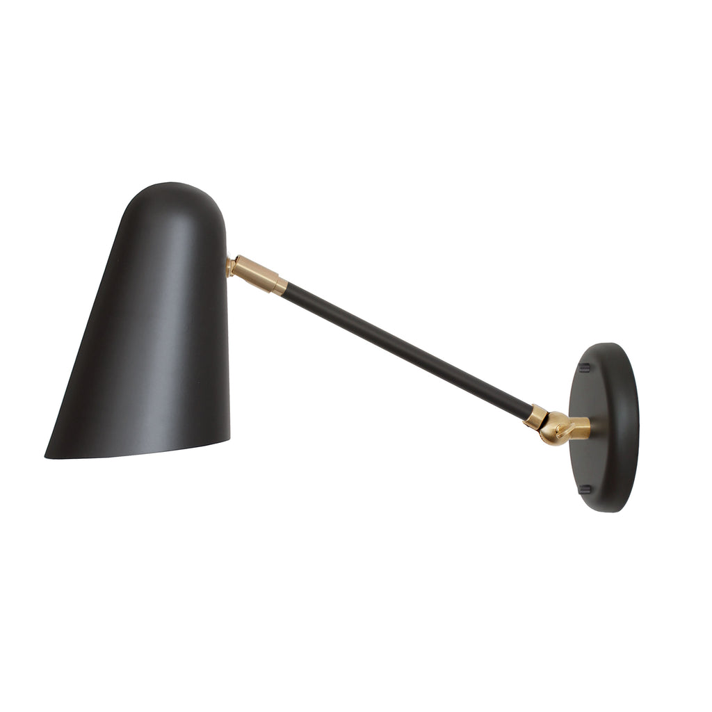 Wildwood Single Articulated shown in Matte Black with Brass Accents