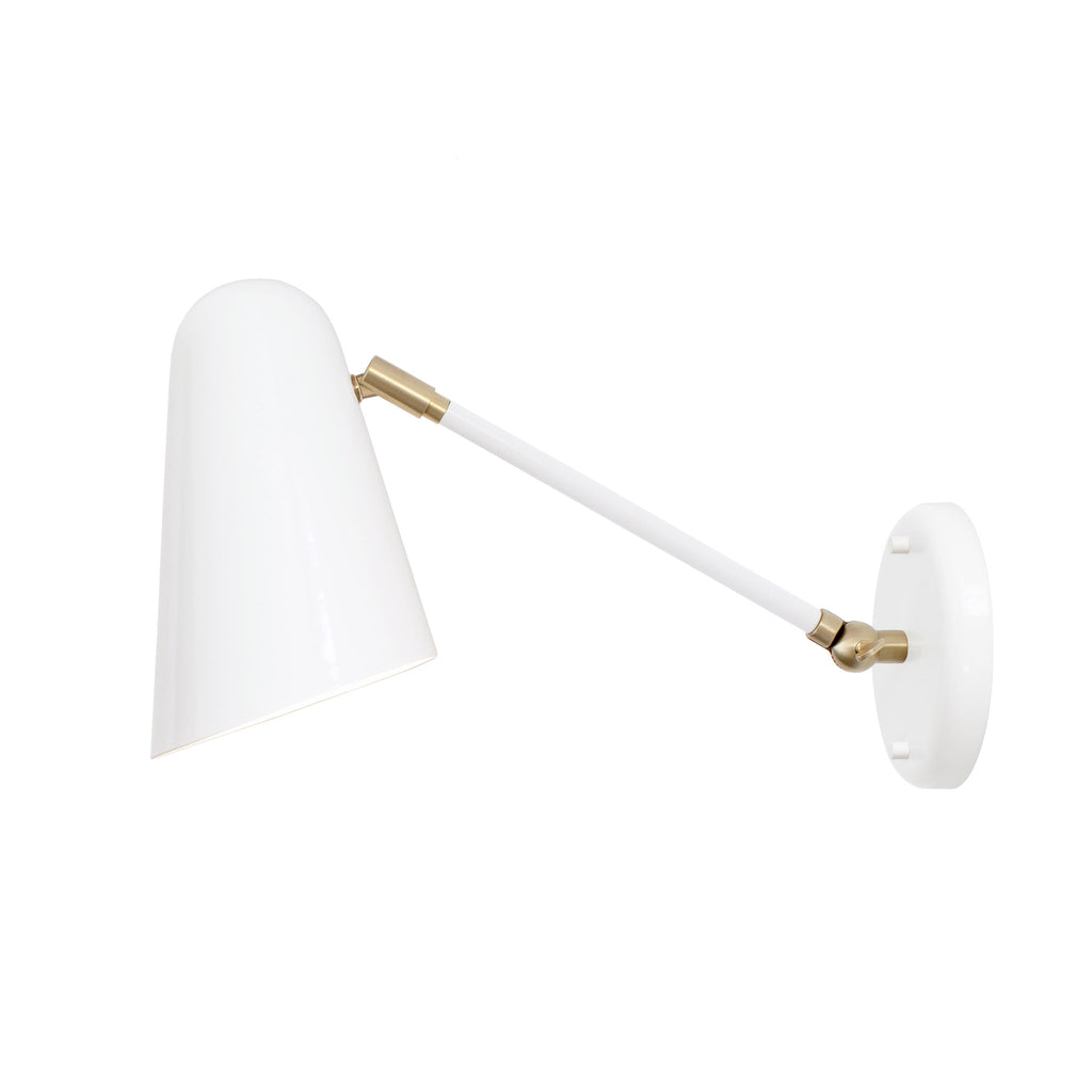 Wildwood Single Articulated shown in White with Brass Accents