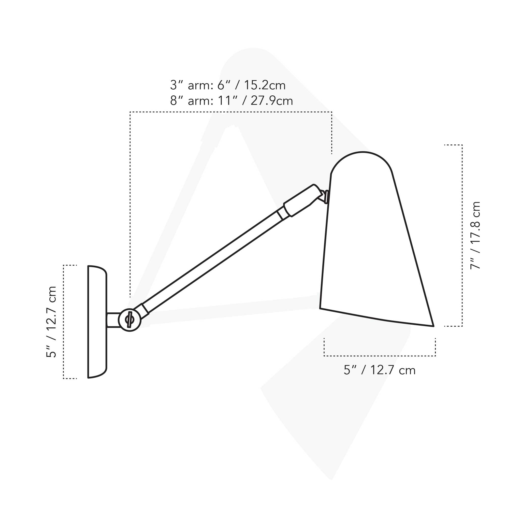 A Technical Drawing Of The Wildwood Single Articulated Wall Light