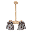 Yorkshire Compass Chandelier shown with Trulli Auburn Shades 