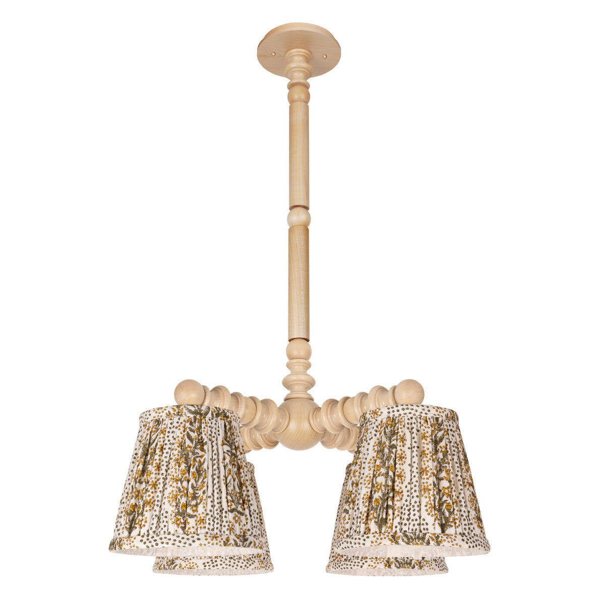 Yorkshire Compass Chandelier shown with Winfleur Mustard Shades
