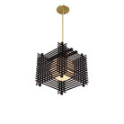 Yugen Pendant shown in Black Stained wood with Brass
