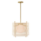 Yugen Pendant shown in Birch with Brass